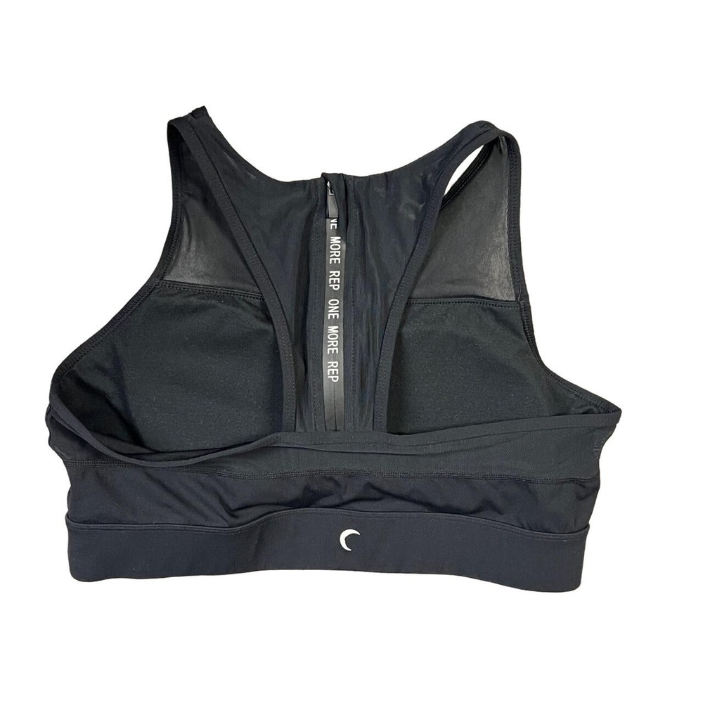 Zyia Sports Bra Black One More Rep Women Mesh Racerback High Neck Athleisure - Picture 2 of 11
